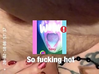 Weird Girl plays cock