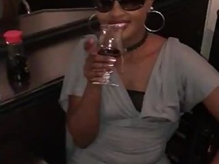 Flashing in a japanese restaurant! This bitch have no panties