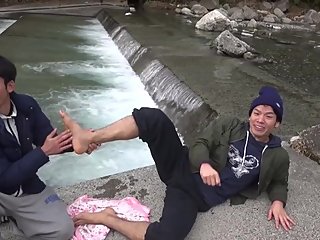 Japanese Boy Foot Tickling After Washing
