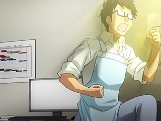 Madobe Nanami helps a man building a computer