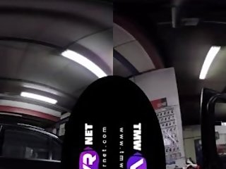 Full VR Babe Playing in the Garage