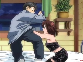 Cum thirsty hentai babe anal action